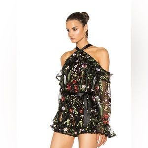Black Alexis Flower Romper